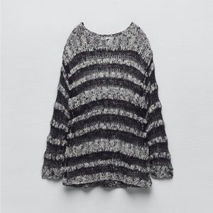 ZARA TIE DYE BAND KNIT SWEATER